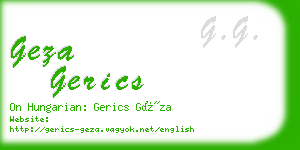 geza gerics business card